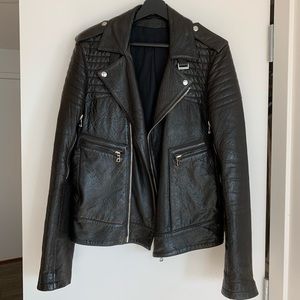 Balmain Black Leather Jacket